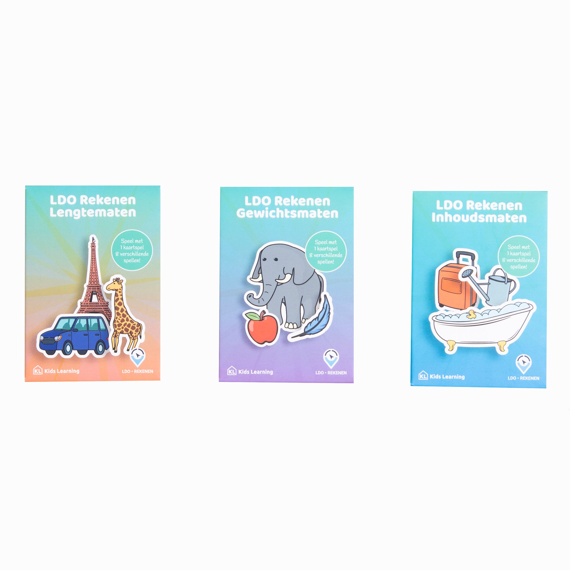 LDO Rekenen  –  Kaartspel meten  – set van 3