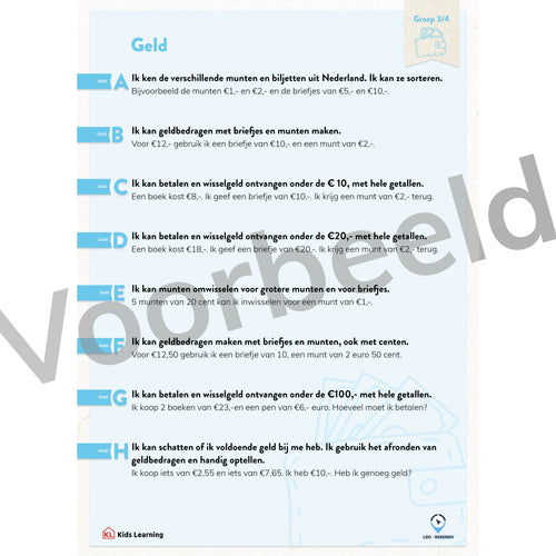 LDO Rekenen - Doelenposters - 1ste en 2de leerjaar