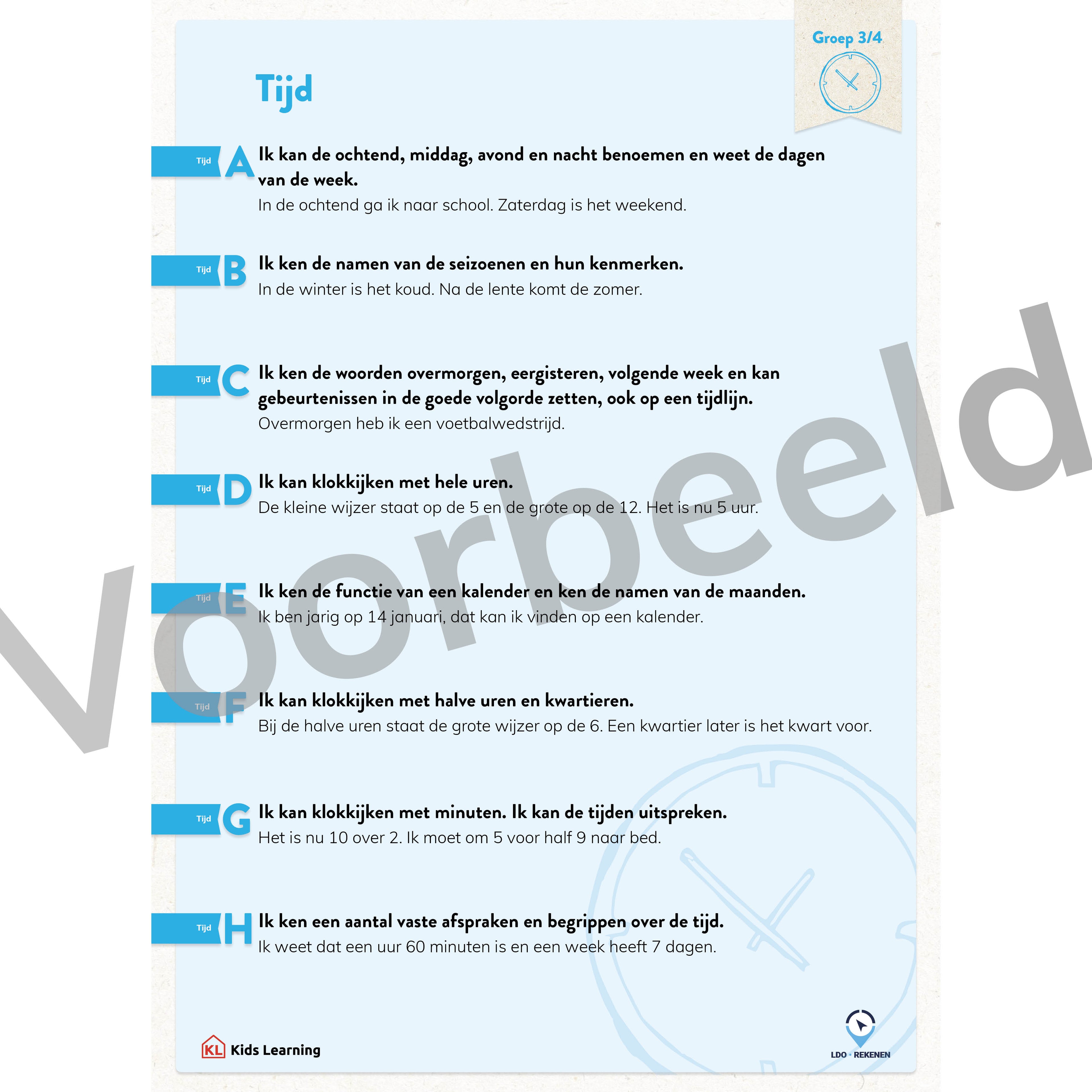 LDO Rekenen - Doelenposters - 1ste en 2de leerjaar