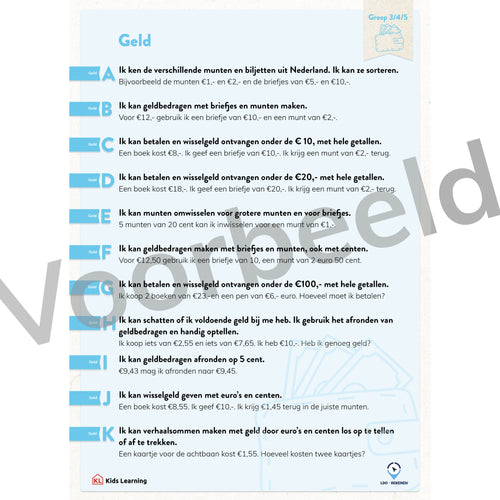 LDO Rekenen - Doelenposters – 1ste, 2de en 3de leerjaar