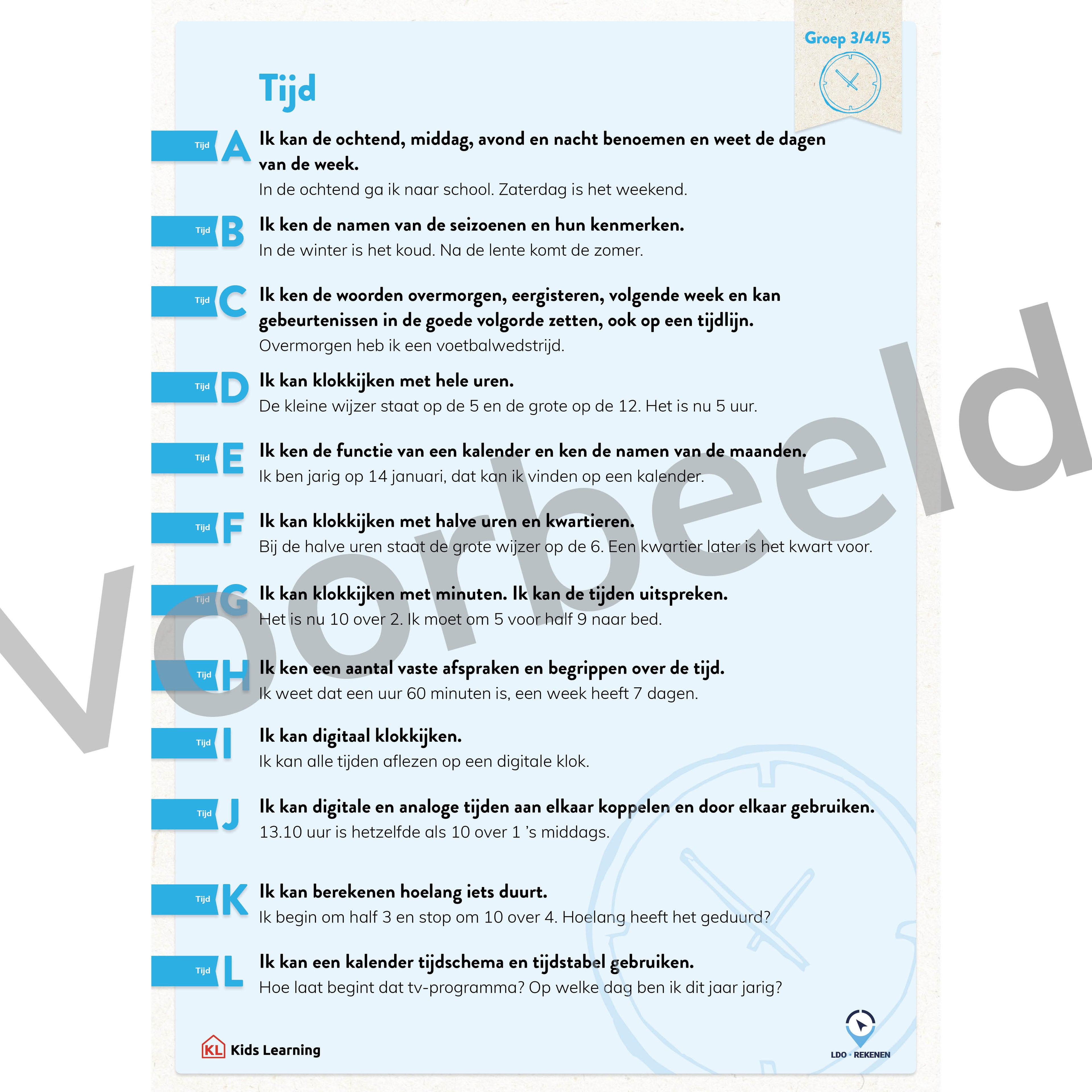 LDO Rekenen - Doelenposters – 1ste, 2de en 3de leerjaar