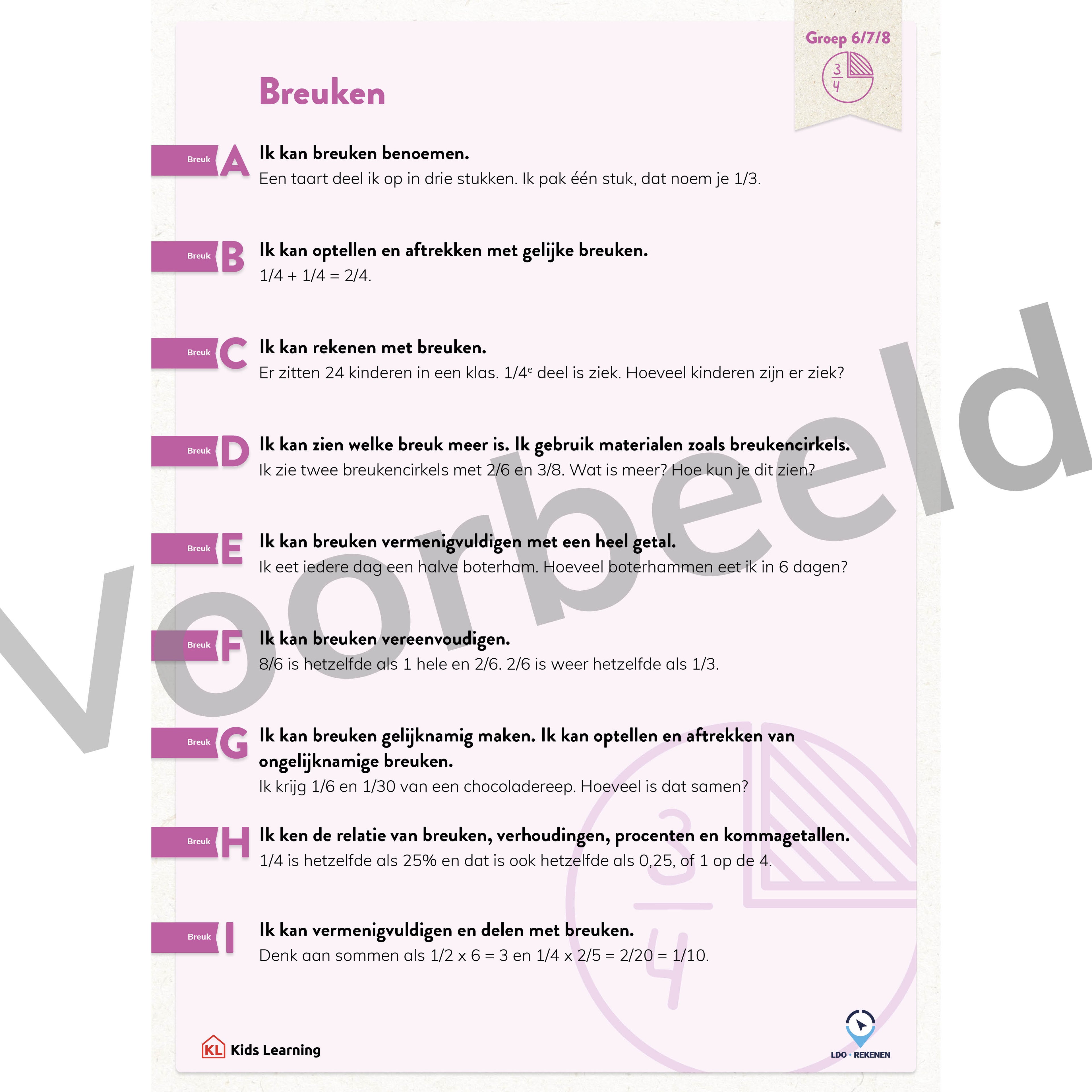 LDO Rekenen - Doelenposters – 3de en 4de leerjaar