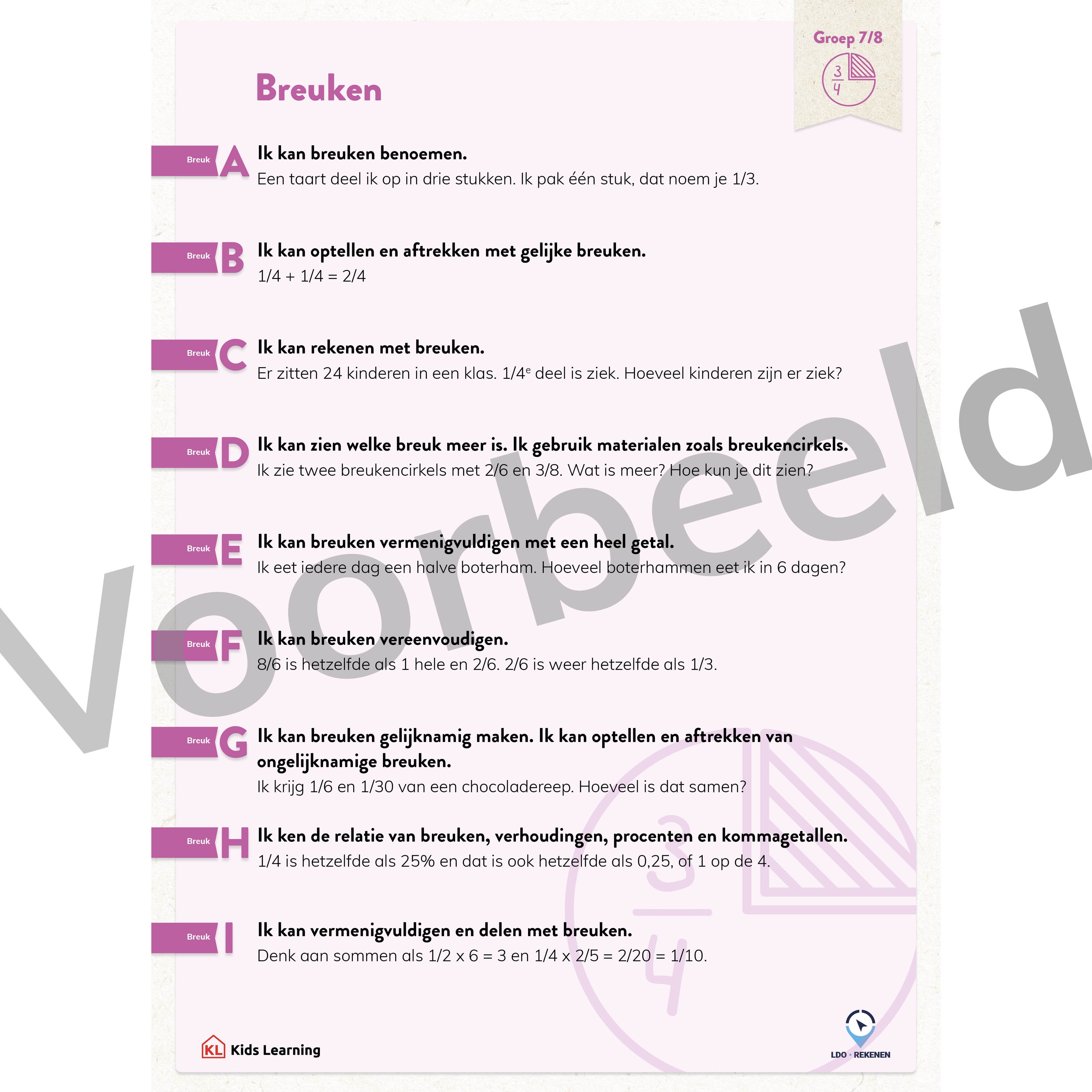 LDO Rekenen - Doelenposters – 4de, 5de, 6de leerjaar