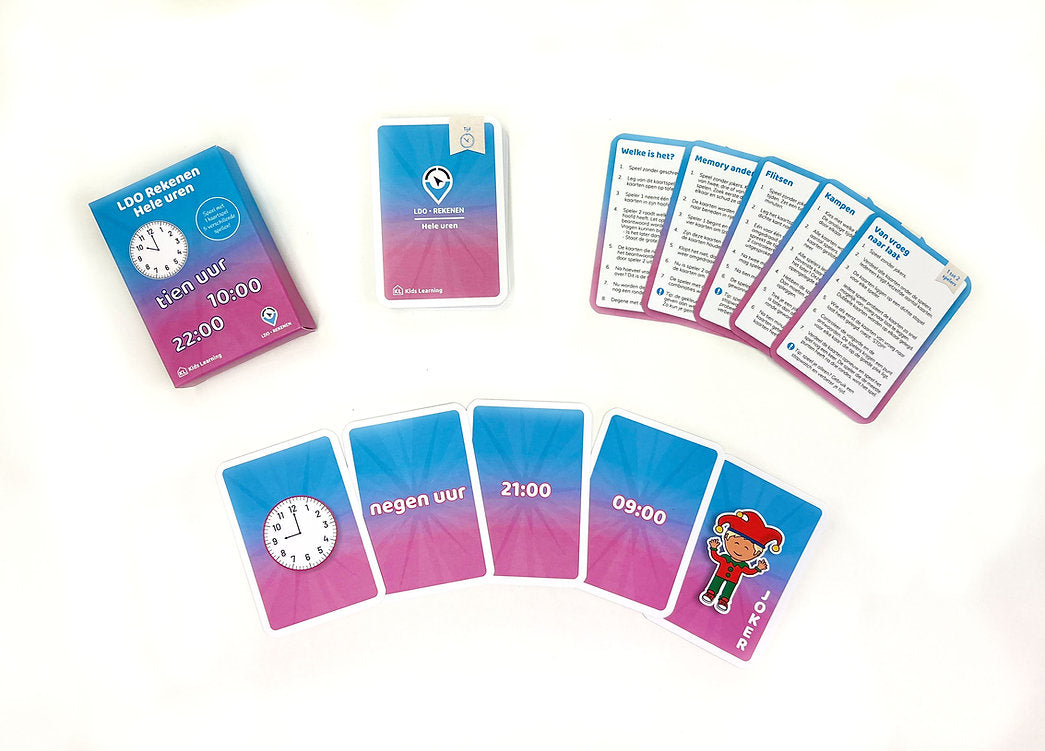 LDO Rekenen - Kaartspel Tijd - set van 4